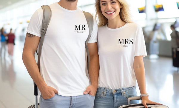 MR & MRS Personalised T Shirts