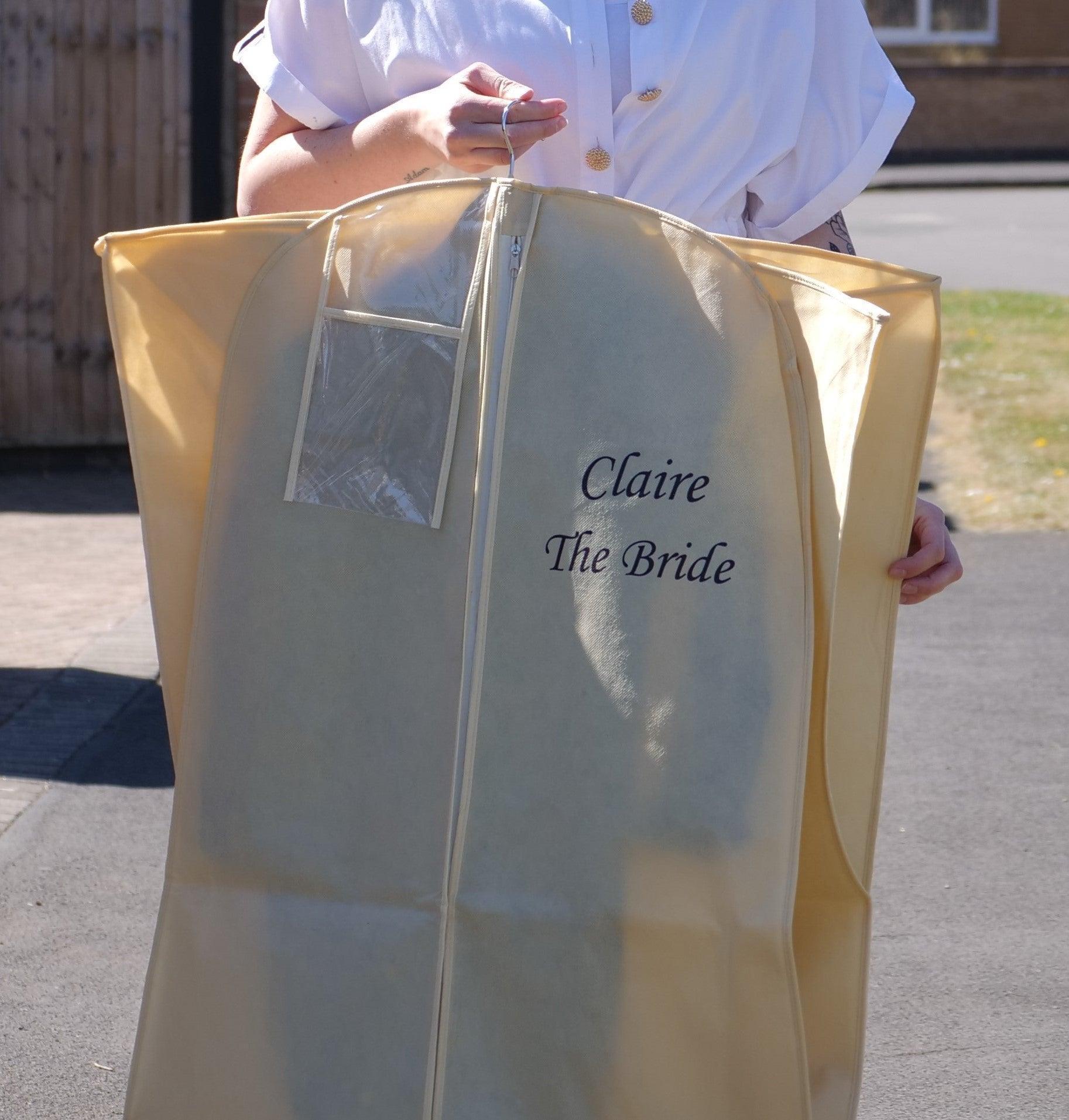Personalised Bridal Dress Cover Bags with 15" Gusset - Wedcova UK Ltd