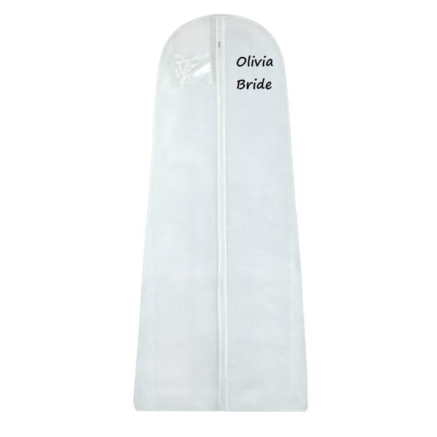 Personalised Wedding Dress Cover Bags with 8" Gusset - Wedcova UK Ltd